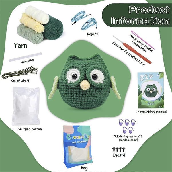 Crochet Kit for Beginners, Complete DIY Animal for Adults and Children