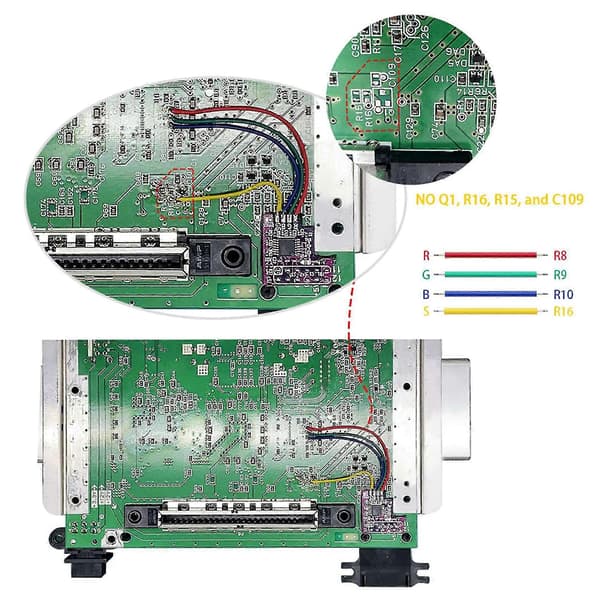 RGB-mod til N64 til N64 NTSC-konsoller N64 NTSC til RGB-udgangsmodul RGB-mod P