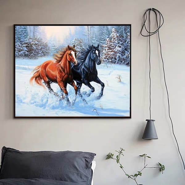 30x40cm Kit#C 5D DIY Diamantmaleri, Hest