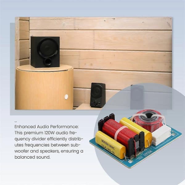 120W 2-vejs Audio Frekvensdeler DIY Bashøjttaler Subwoofer Crossover Tilbehør 2800Hz