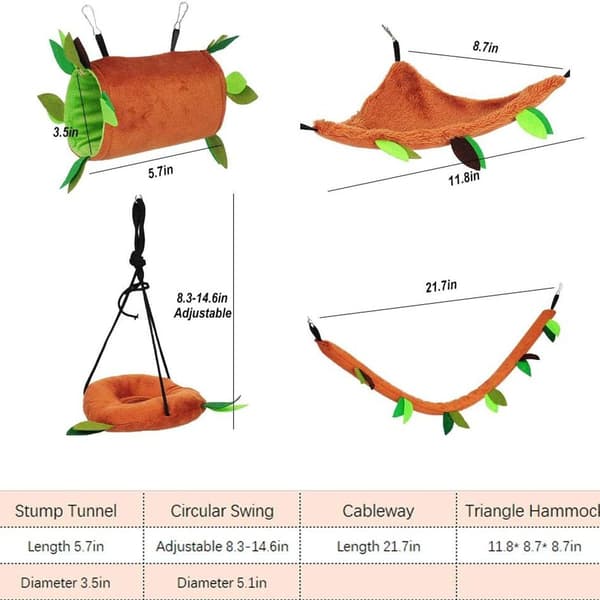Multiple Hamster Hammocks Small Animal Hanging Warm Bed House KLB