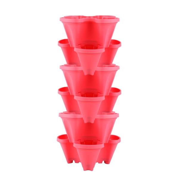 PP Stereoscopic Four-Leaf Flower Pot Strawberry Pot Multi-Layer Stacking Pot for Growing Vegetables and Melon Fruits