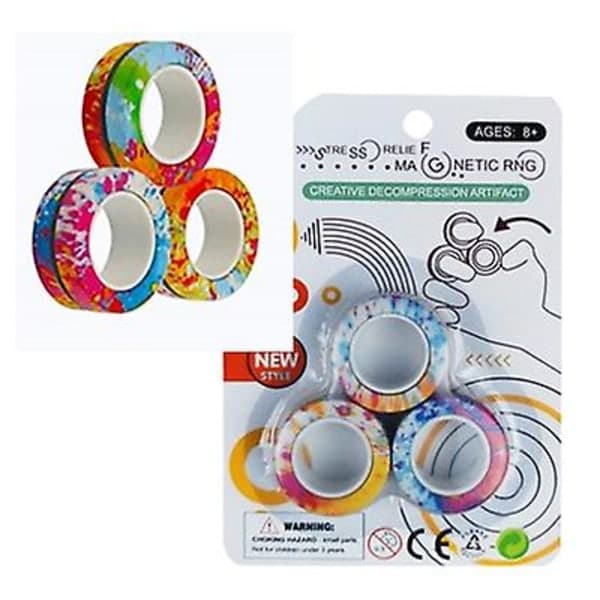 Magnetiske ringer AntiStress Fidget Toy Magic RingTool Armbånd Magnetiske ringer Finger Spinner RingTool