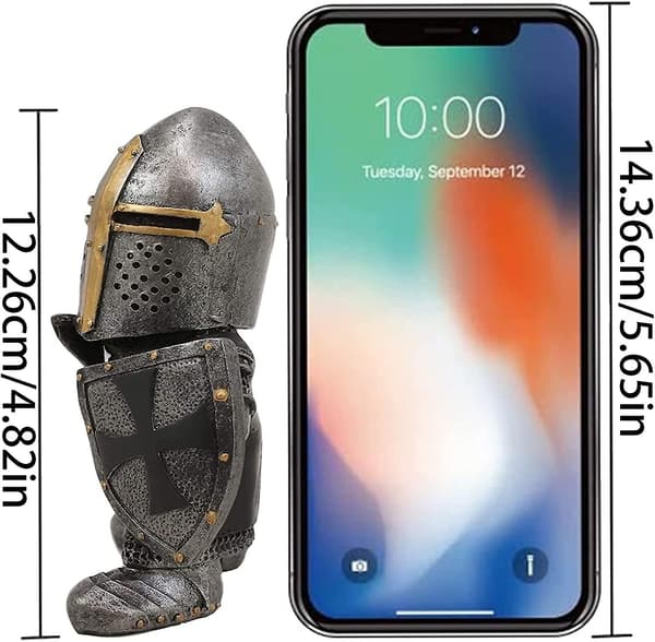 Resin Middelalder Ridderrustning Gotisk Statue Morsom Militær Ornament Utendørs