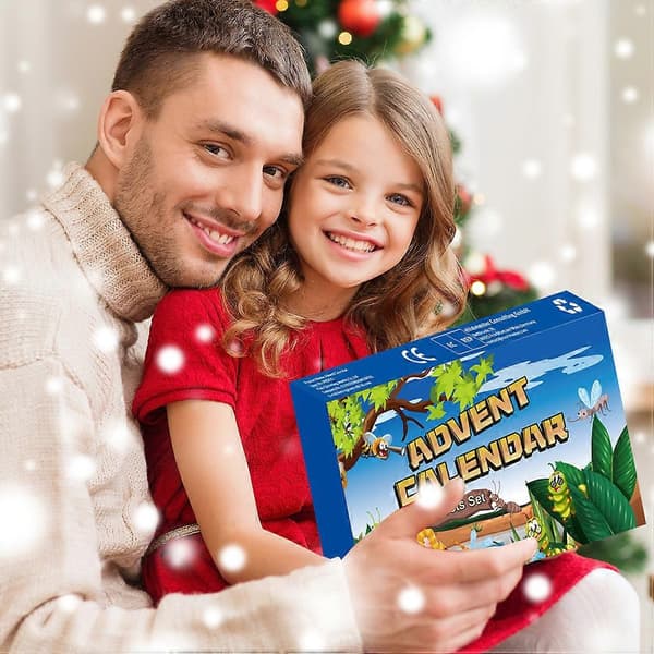 Jul-Insektsuppsättning Present Blind Box Julkalender 24 Dagar Digital Nedräkning Barnpresenter