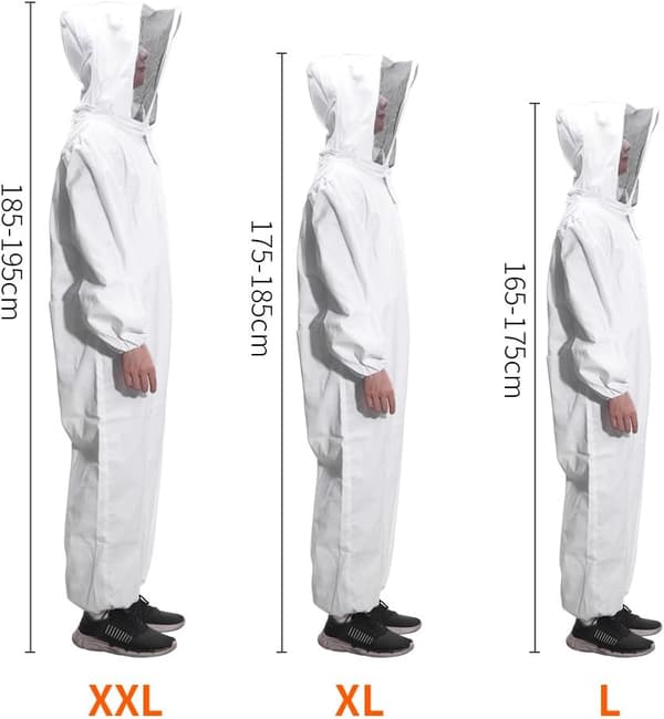 Beekeeping Suit, Beekeeping Veil with Beekeeping Suit Suitable for Beginners and Commercial Beekeepers (XXL)-FX-
