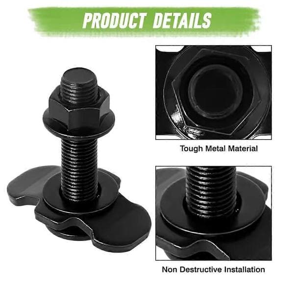 10 Pcs L-Track Double Lug Threaded Bolt Nut Fitting 3/8-24 45mm for Trailer Truck Bed Cargo Black Svart