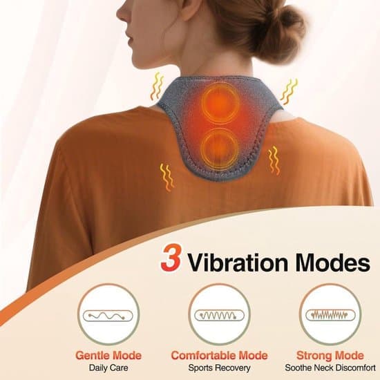 Heated Scarf - Electric Neck Warmer - 5 Temperature Settings - Vibration Massage Function - Suitable for Men, Women, and Children (Ho)