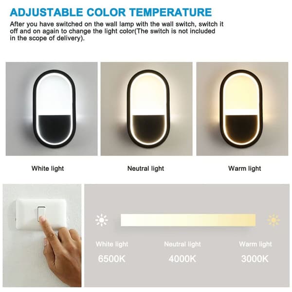LED mini væglampe dæmpbar indendørsbelysning aluminium sort KLB