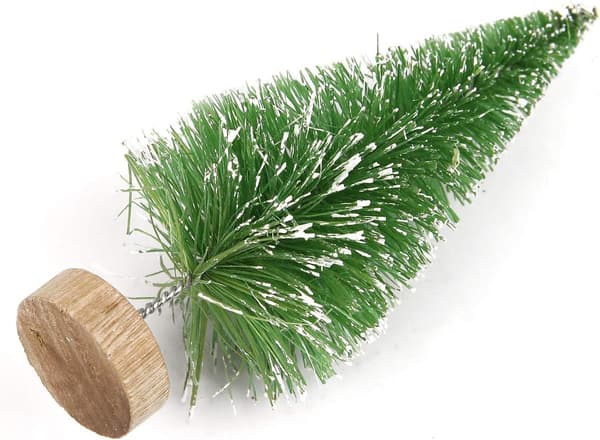 Set med 24 konstgjorda julgranar miniatyrjulgranar