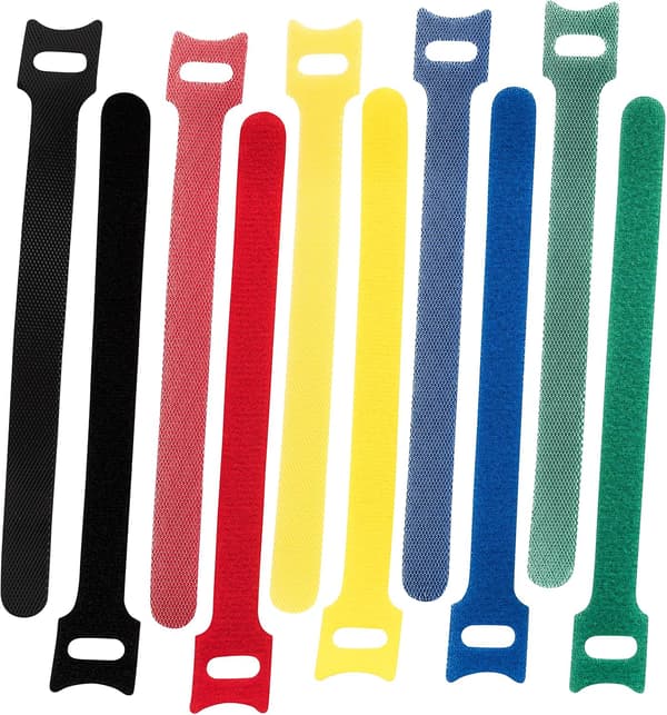 100-pack Rislan Cable Ties, Reusable Velcro Cable Ties, 150mm x 12m