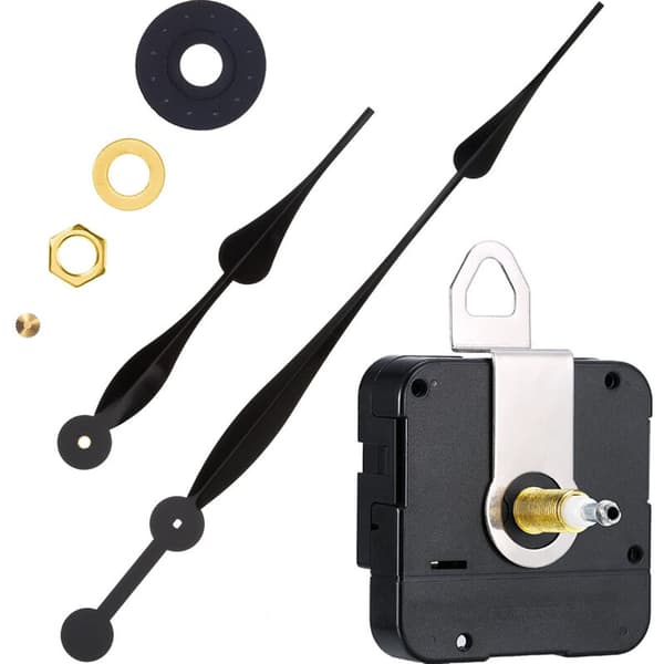 High Torque Clock Mechanism, Replacement Mechanism with Clock Hands for Dials Over 60 cm Diameter - Black