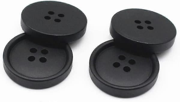 100 Large Black Buttons For DIY Sewing Tailor Craft Coat Clothes (25mm)