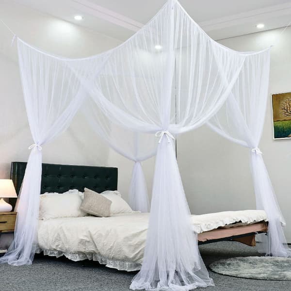 Four Corner Bed Curtains, Four Corner Bed Curtains, Four Post Bed Curtains, White