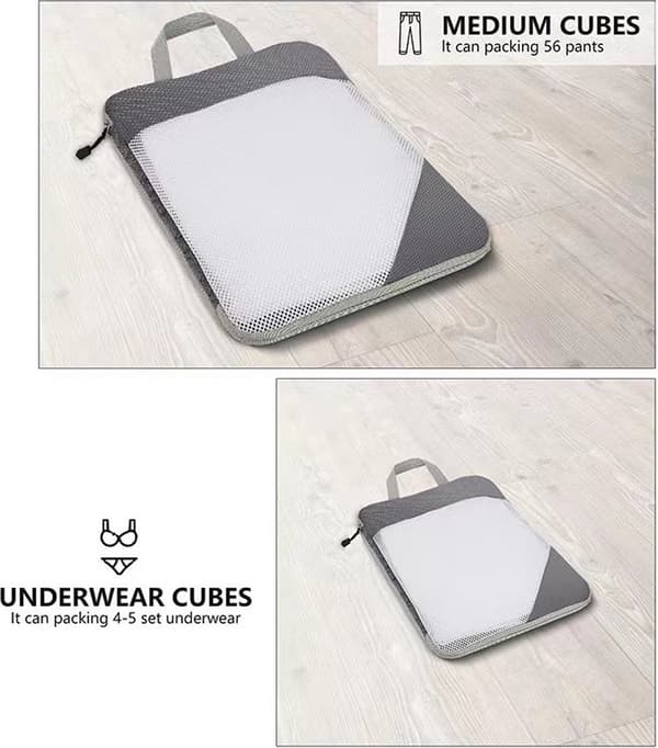 Compression Packing Cubes, Set of 6, Suitcase Organizer for Travel and Backpacking