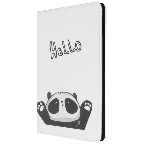 Portable Tablet PU Protective Holster 360° Universal Protection Painted Leather Case for iPad 9th Generation HELLO Panda