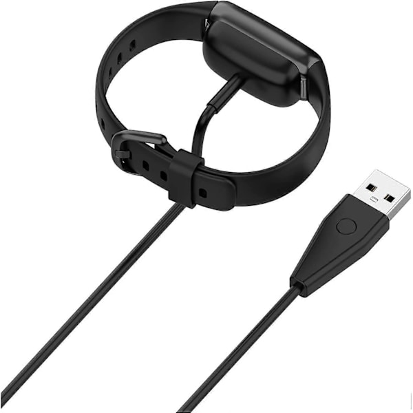 Replacement USB Charging Cable for Fitbit Luxe Fitness Tracker (Black-2pcs)