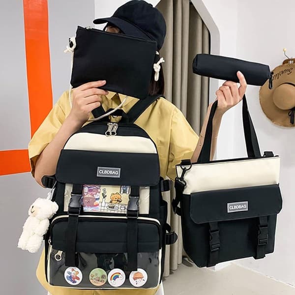 School Backpack (4-piece set) Daypack for Kids, Teenagers