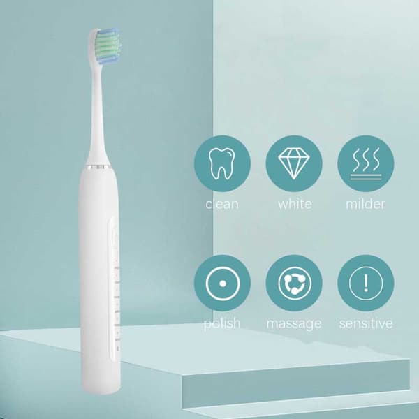 Rechargeable Electric Toothbrush, 1 pc, with 3 Replacement Heads
