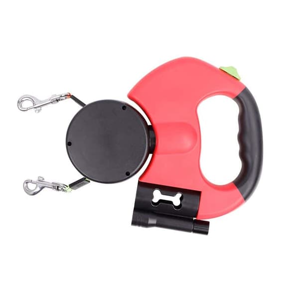 Automatic Retractable Leash with Double Heads for Dog Walking