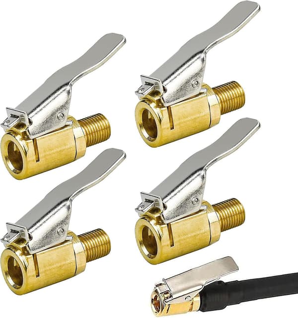Dækventiladapter til bil - 12 stk. 8 mm messinginflationsspids med luftchuck til luftpumpe