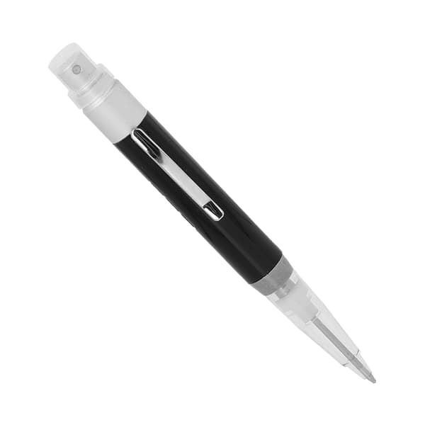 Bærbar Pen Parfume Sprayflaske 2-i-1 Kuglepen Tom Parfume Atomizer 2ml Sort