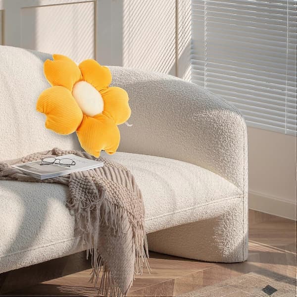 Blomsterformet sittepute, solsikkepute Myk spisestol Hagepute 17 tommer (blå gul) 2 stk