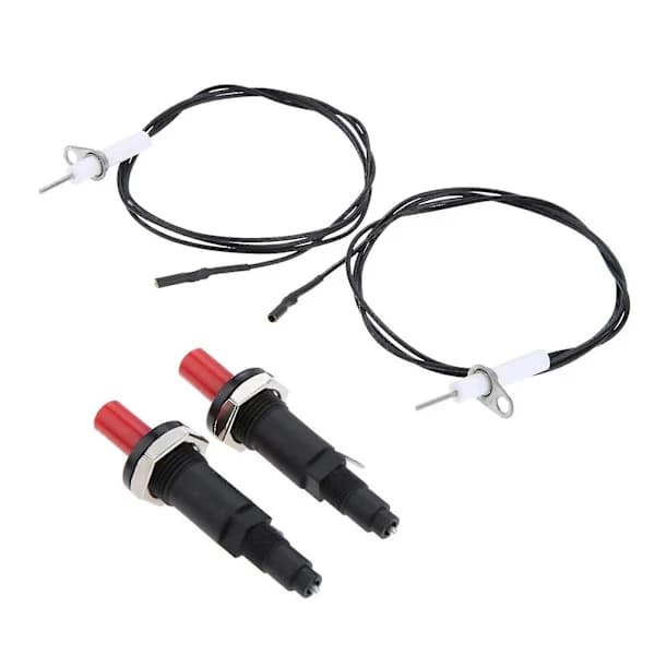 Universal Piezo Ignition Kit Push Button With 1m Cable for Gas Grill BBQ Stove LPG NG 2-pack