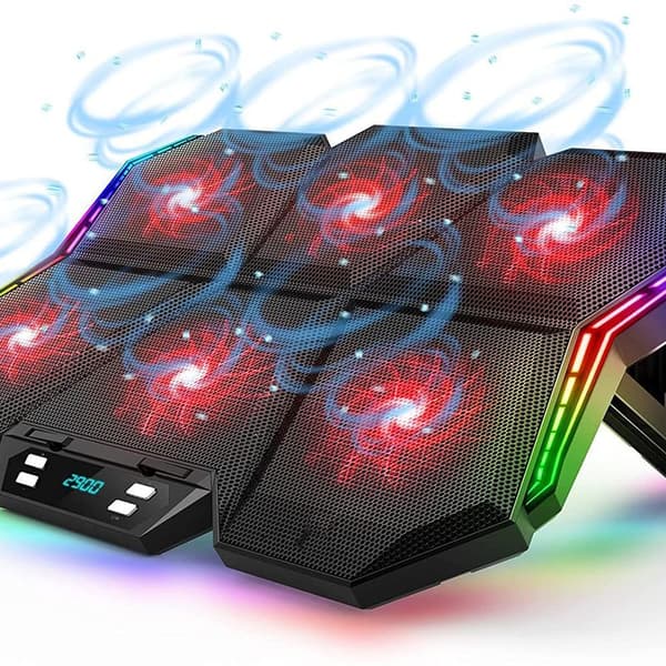 RGB Laptop Cooling Pad, Adjustable Fans