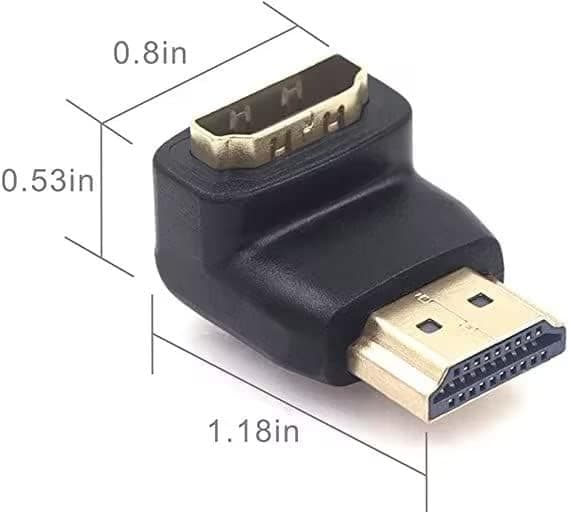 2-pak HDMI-adapter 90 grader og 270 grader retvinklet han til