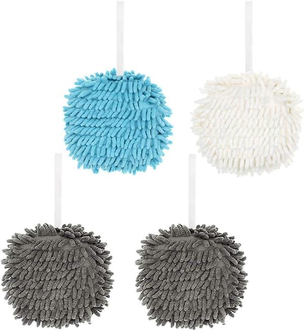 4 Chenille Håndklæder Kugleformede Håndklæder Koral Mikrofiber Vandabsorberende Bløde Håndklæder