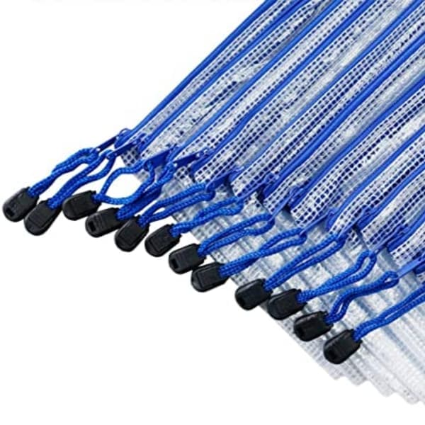 Dragkedjeförsedda påsar för A4-dokument, 12-pack, Vit_tfrf