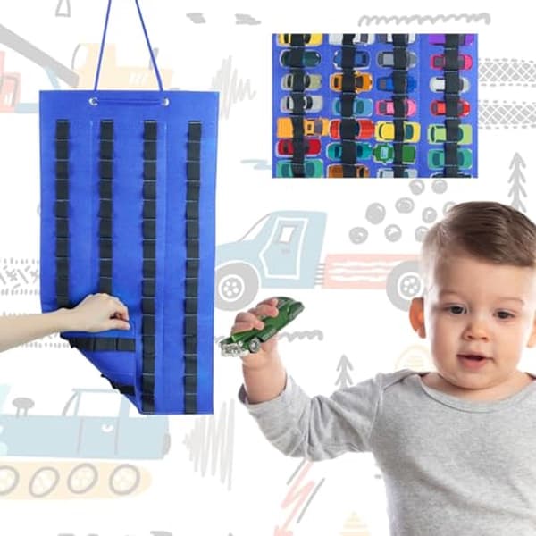 Bilorganisator til legetøjsbiler - Filt, opbevaringstaske til 60 Hotwheels og Matchbox