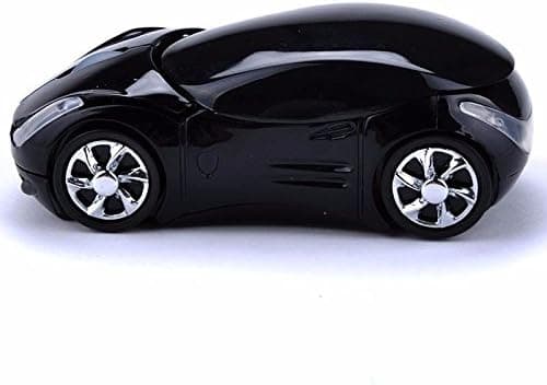 2.4G Wireless Mouse 3D Race Car Mouse, Wireless Car Optical Computer Mouse USB Receiver for Laptop PC (Car Mouse, Black)