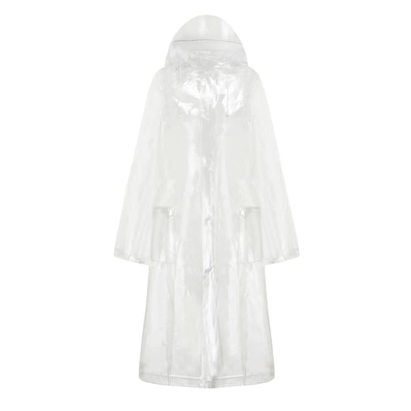 Raincoat Transparent Foldable Waterproof Compact and Comfortable Raincoat for Students Transparent Style M