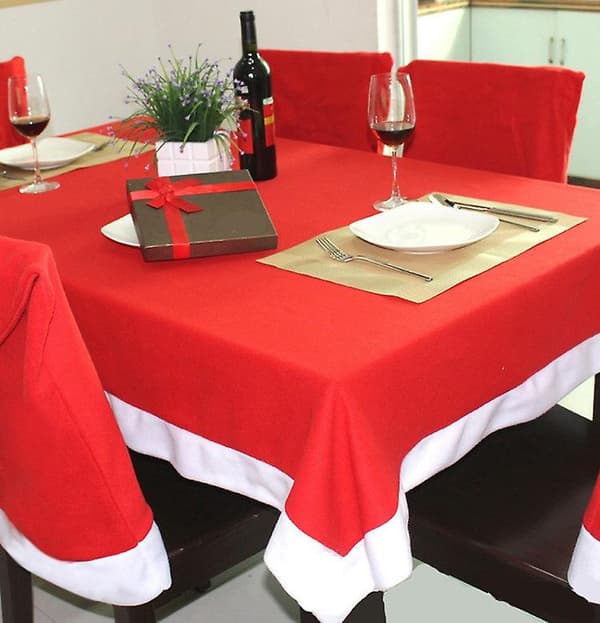 Red Tablecloth, Kitchen Table, Suitable For Christmas Holiday Decoration