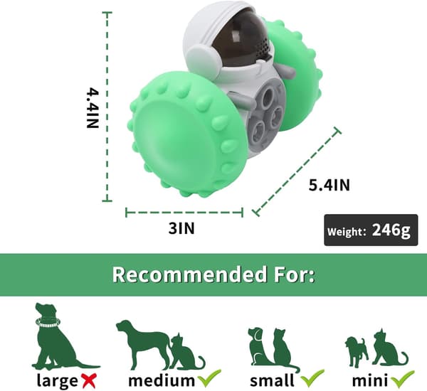 Automatic Slow Feeder Ball for Pets, Interactive Treat Ball for Dogs and Cats