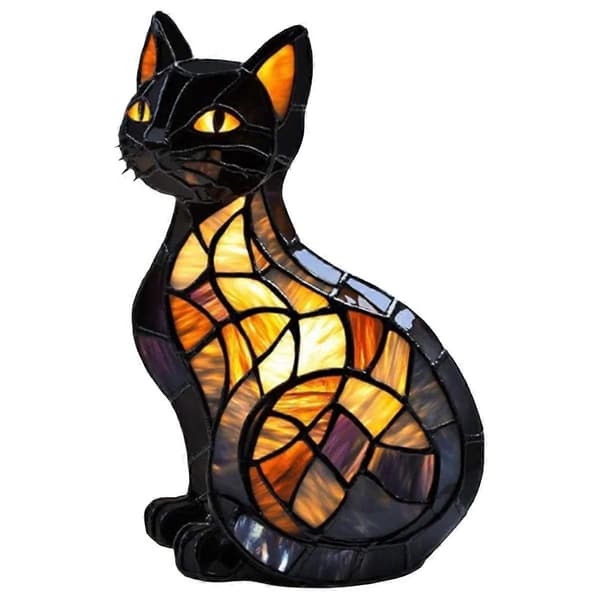 Malede Glas Katte Lampe Katte Malede Harpiks 3D Sød [DB]