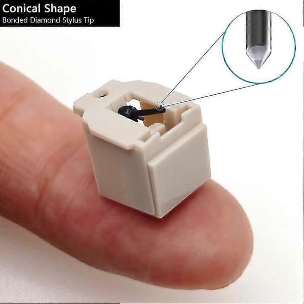 ATN3600L Diamond Turntable Needle, Compatible with AT-LP60 Turntable Needle with Turntable Needle Brush White White