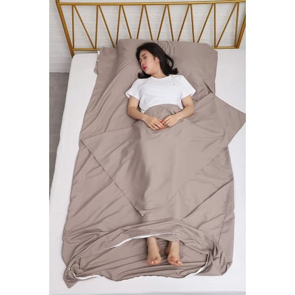 Sleeping Bag Liner Camping Backpacking Travel Sheet, Grey*115x210