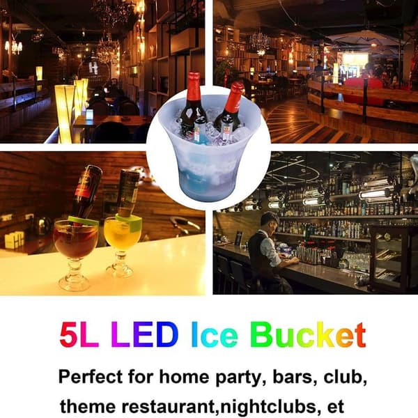 LED-isbad, 5 liter stor kapacitet flaskkyl - champagne