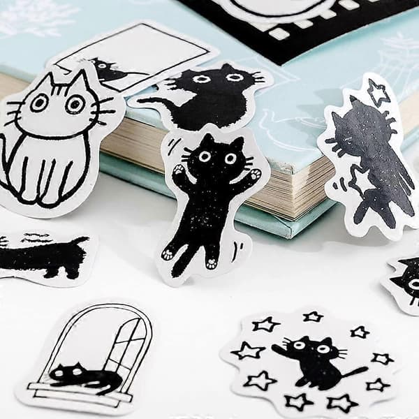 Små søte katteklistremerker for Scrapbooking Bullet Journal DIY-dekorasjon