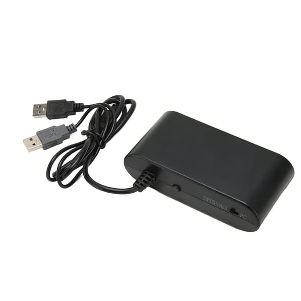 GC-kontrolleradapter 4 porter 3-i-1 spillkontrolleradapter med Turbo-funksjon for Switch for Wii U PC