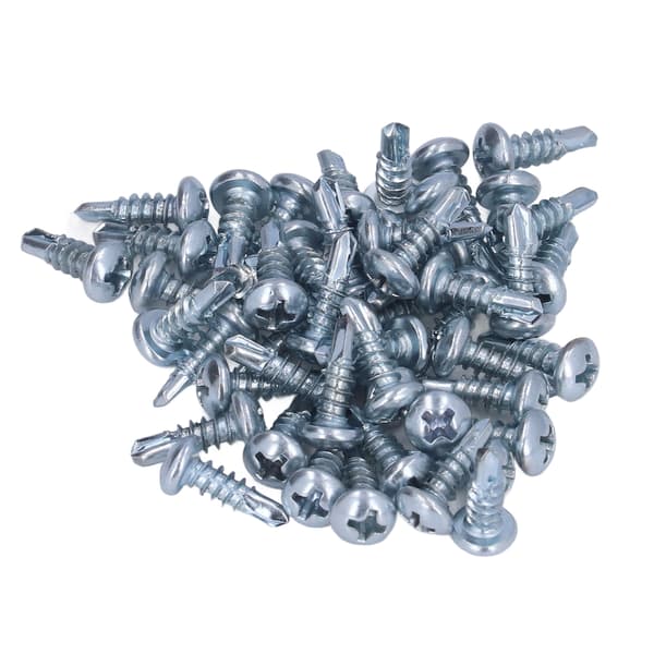 50pcs Round Head Drilling Screw Set Carbon Steel Galvanized Self-Drilling Screws 4.2x13mm Phillips
