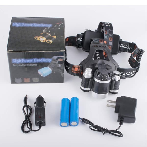 Headlamp, strongest 6000 lumen LED work light 18650 USB KLB