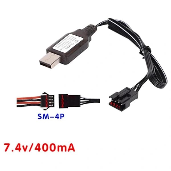 7.4V Sm4p Omvendt Lader 4-Pin Litiumbatteri USB Omvendt Ladekabel [CO]