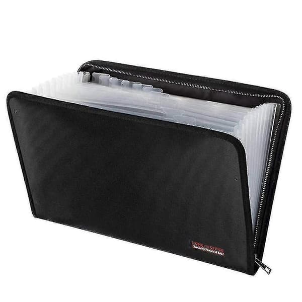 Fireproof Waterproof Document Folder Money Document Bag With 12 Pockets Zipper