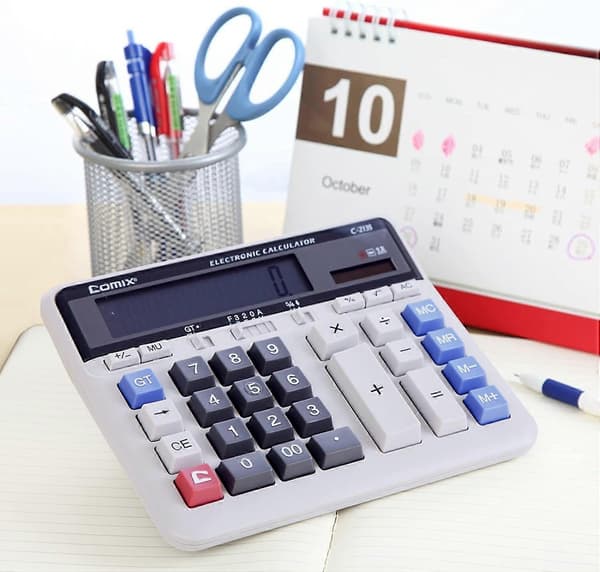 2025 New Desktop Calculator 12 Digits with Large LCD Display and Sensitive Button, Solar and Battery Powered