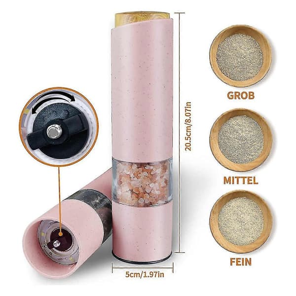 Electric Salt and Pepper Grinder, Electric Ceramic Grinder for Herbs/Pepper/Spices, Adjustable Kitchen Utensil