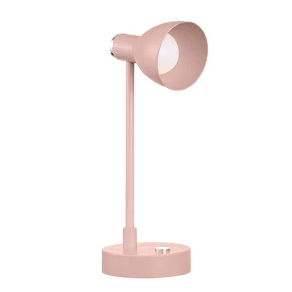 LED øyebeskyttende leselampe, USB oppladbar, rosa
